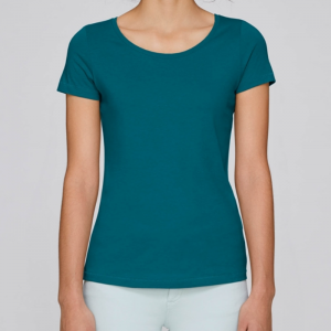 camiseta-ecologica-mujer-azul-lisa