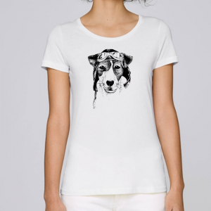 camiseta-ecologica-mujer-Blanca-perro