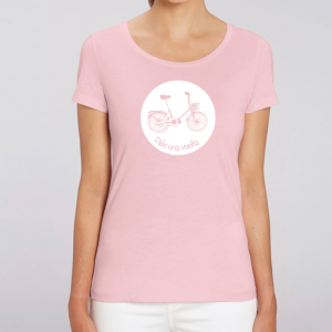 camiseta-ecologica-mujer-rosa-bicicleta