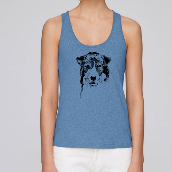 camiseta-ecologica-tirantes-azul-perro