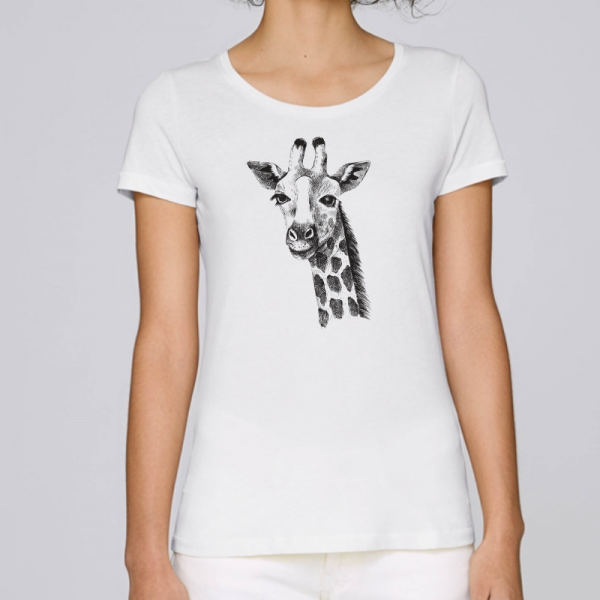 camiseta-ecologica-mujer-blanca-jirafa