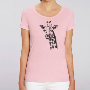 camiseta-ecologica-mujer-rosa-jirafa